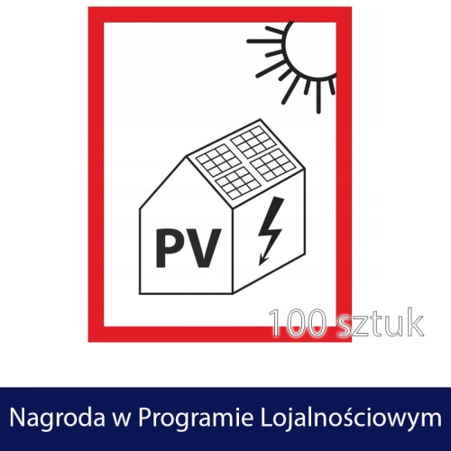 Naklejka ostrzegawcza PV 100 sztuk - Program Lojalnościowy Sofar-Sklep 